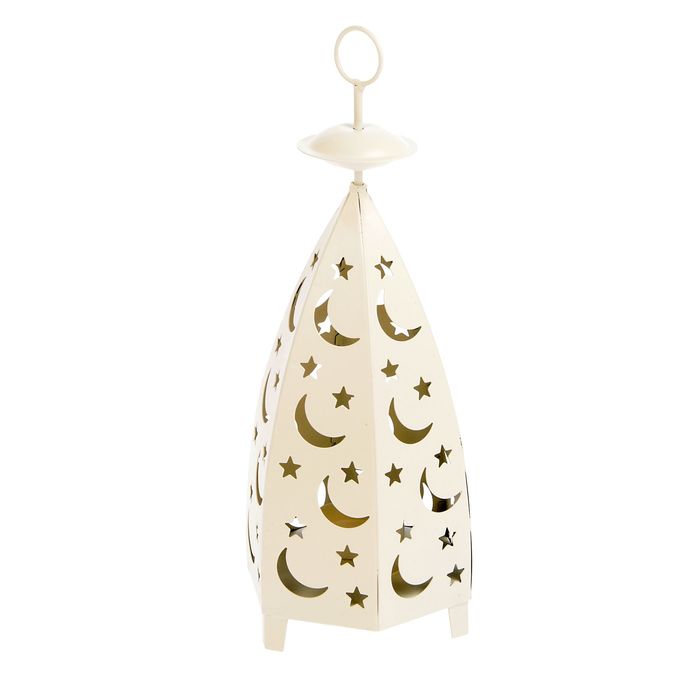 Подсвечник металл 1 свеча "Месяц" белый 27х10,5х9,5 см