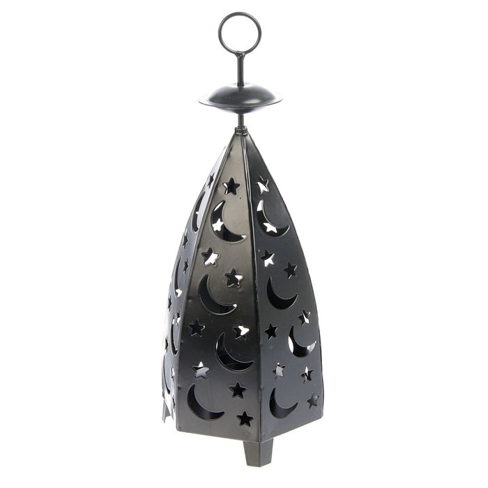 Подсвечник металл 1 свеча "Месяц" чёрный 27х10,5х9,5 см