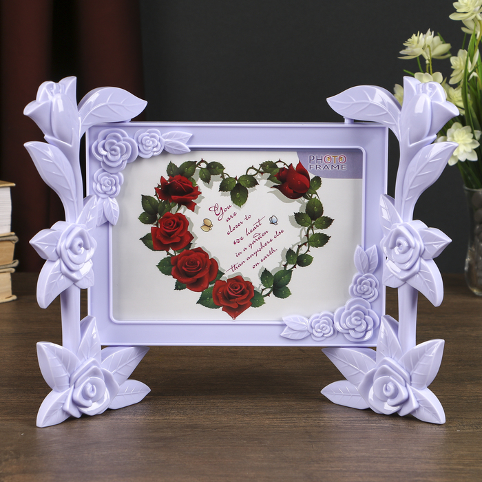 Фоторамка пластик 13х18 см "Розы в цвету" МИКС 23х30 см