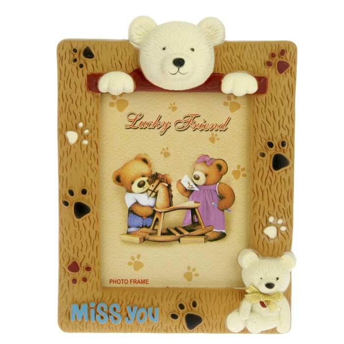 Фоторамка пластик 13х18 см "Мишкины следы" МИКС 23х20х4 см