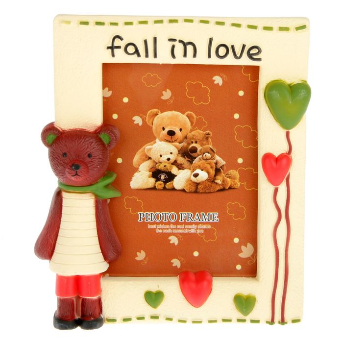 Фоторамка пластик 13х18 см "Мишутка с шариками-сердечками" МИКС 23х20х4 см