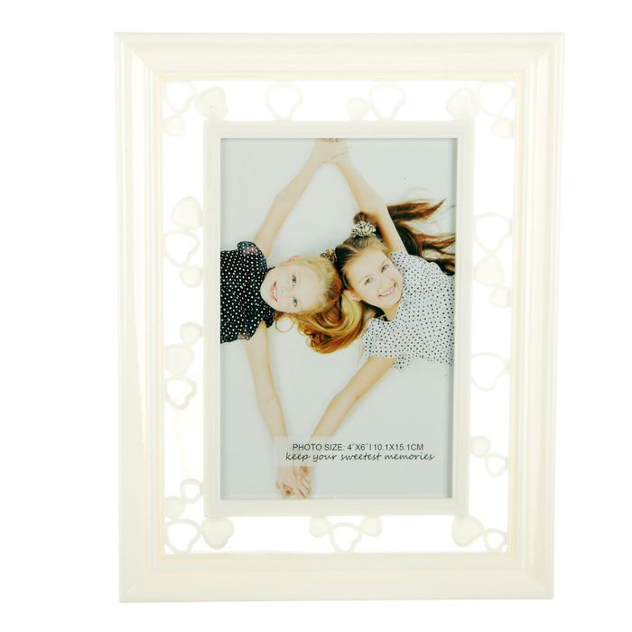 Фоторамка пластик 10х15 см "Сердечки" МИКС 22,5х17,3х1,5 см