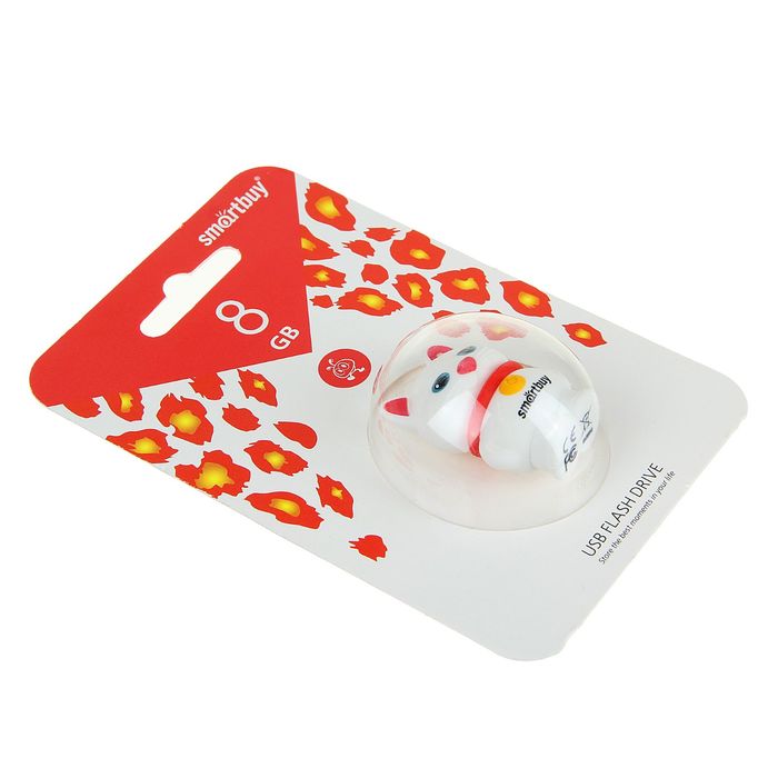 Подарочная USB-флешка Smartbuy 8GB Wild series Котенок белый