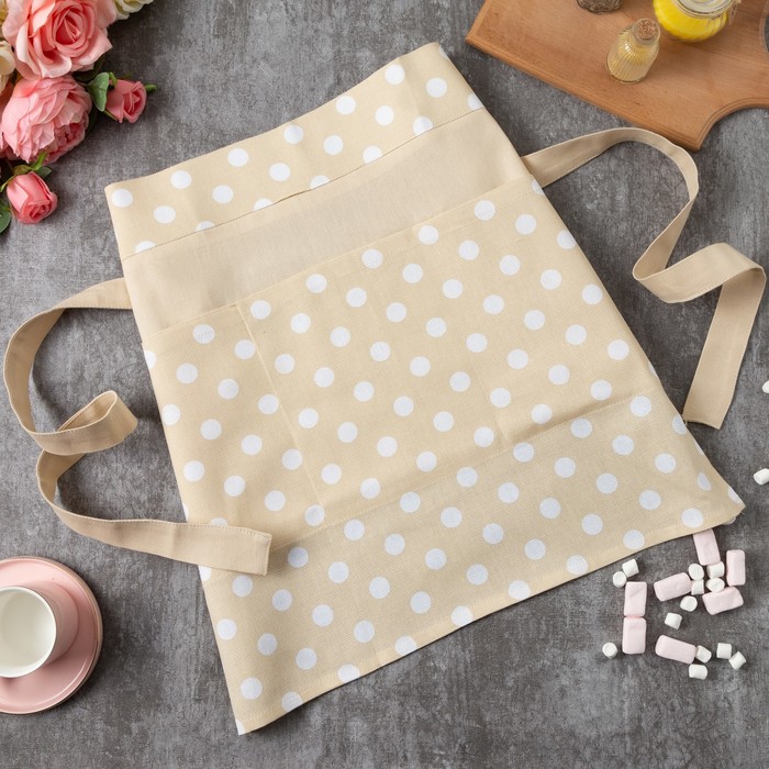 Фартук "Этель" Ваниль укороченный, 100% хл, рогожка, 165 г/м2