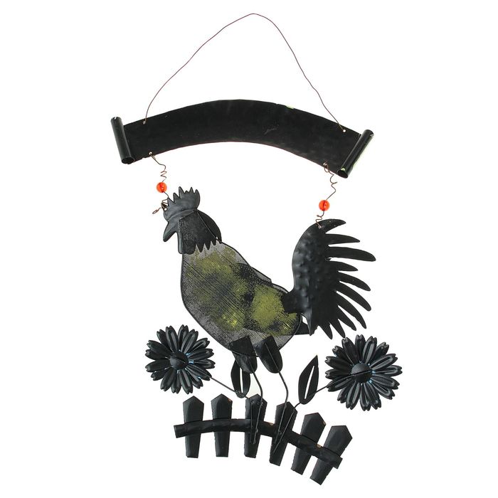 Табличка декоративная "Петушок на заборе" 26*40 см