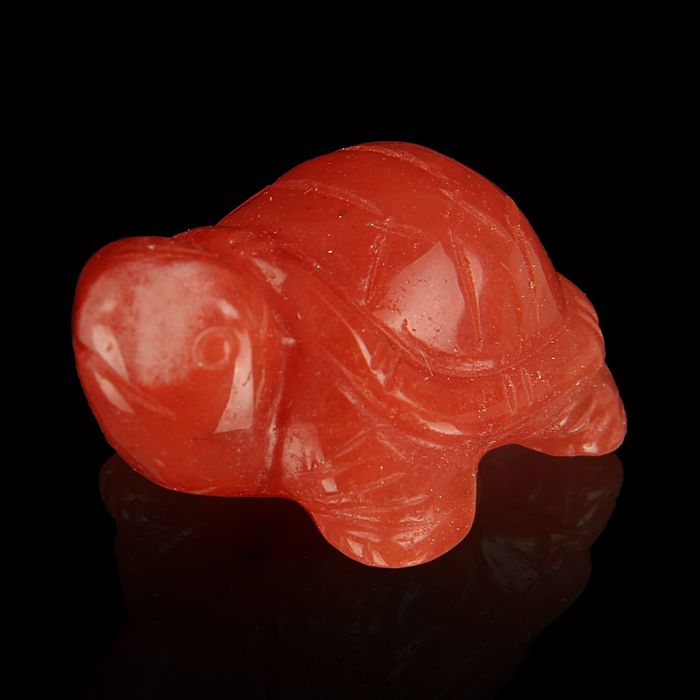 Фигурка черепахи от 49х32мм/48г, оранжевый кварц