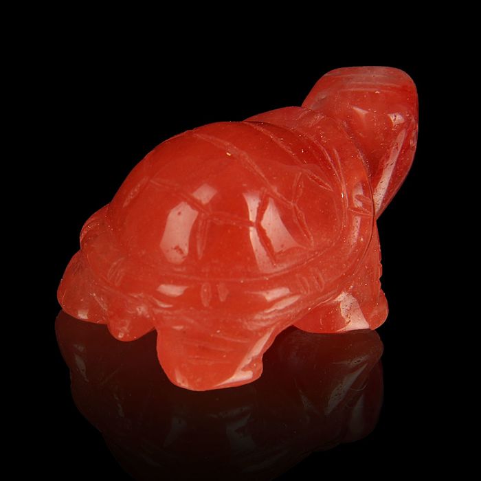 Фигурка черепахи от 49х32мм/48г, оранжевый кварц