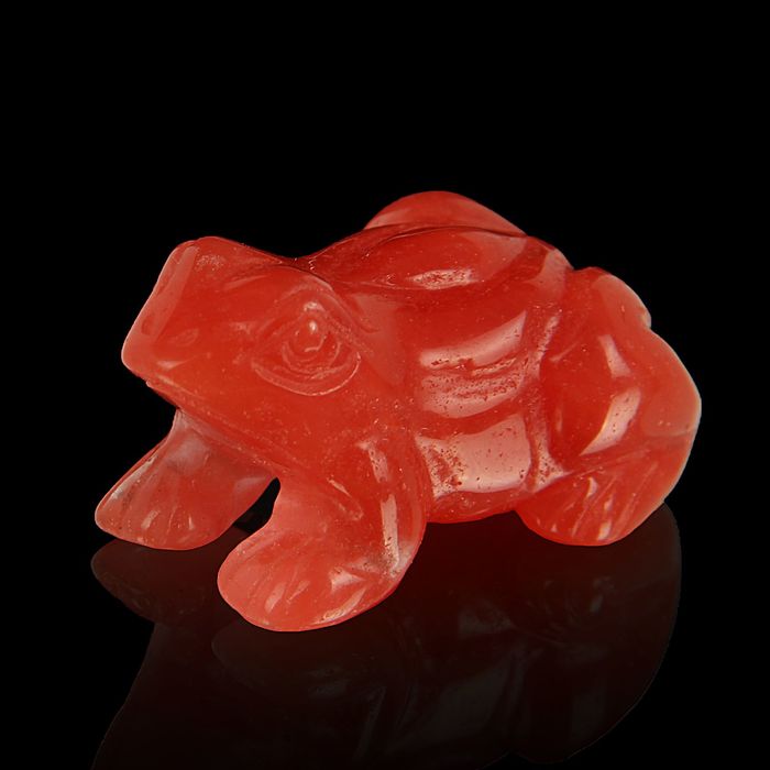 Фигурка лягушки от 49х30мм/48г, оранжевый кварц