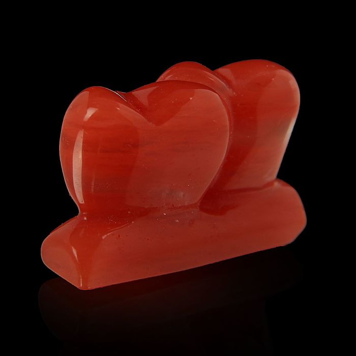 Фигурка Сердца от 48х30мм/48г, оранжевый кварц