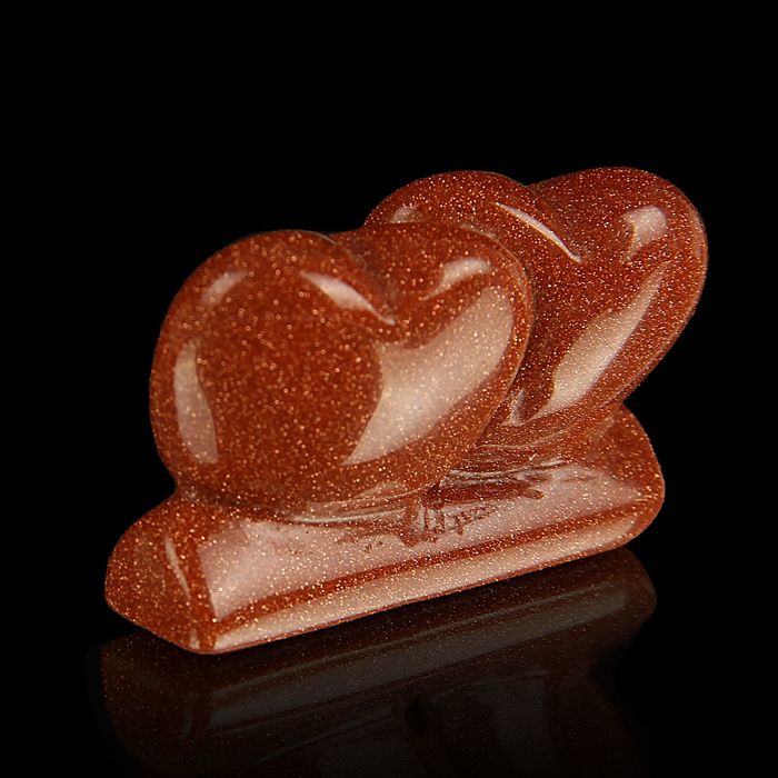 Фигурка Сердца от 48х30мм/48г, авантюрин