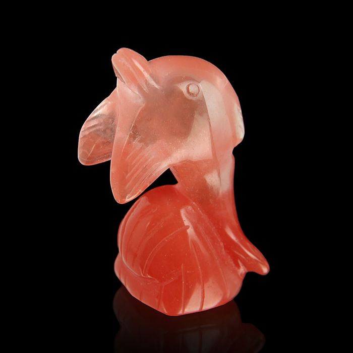 Фигурка дельфина от 47х27мм/48г, оранжевый кварц