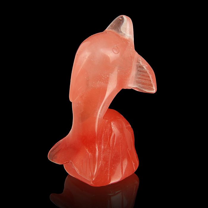 Фигурка дельфина от 47х27мм/48г, оранжевый кварц