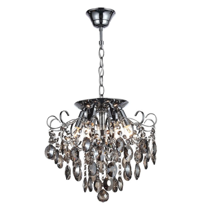 Люстра подвесная St Luce. SL846.102.06. Orecchini. 6х40 Вт, E14, 38,3х38,3х32,5 см, цвет тёмныйхром люстра подвесная st luce sl846 203 06 orecchini 6х40 вт e14 38 3х38 3х47 2 см цвет золотистый