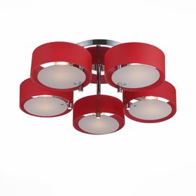 

Люстра FORESTA 5x60Вт Е27 хром, красный 72x72x20см