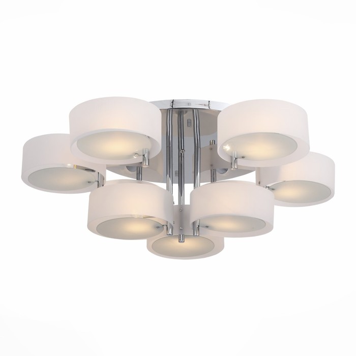 

Светильник потолочный Evoluce. SL483.502.09. Foresta. 9х60 Вт, E27, 100х100х30 см, цвет хром