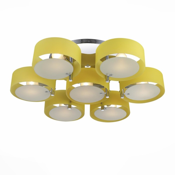 Люстра FORESTA 7x60Вт Е27 хром, желтый 90x90x20см