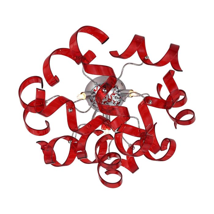 Люстра SEGRETO 3x40Вт G9 хром, красный 48x48x20см