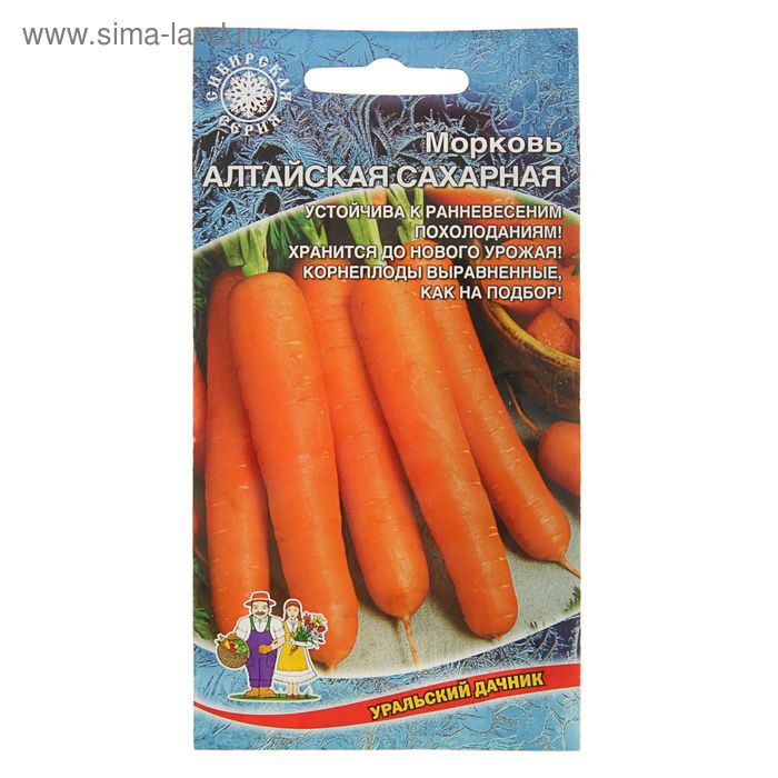 Семена Морковь Алтайская Сахарная позднеспелый, холодостойкий сорт для хранения 1,5 г семена морковь алтайская сахарная б п 1500 шт