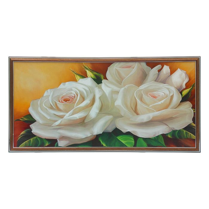 Картина "Белые розы" 36х73 см