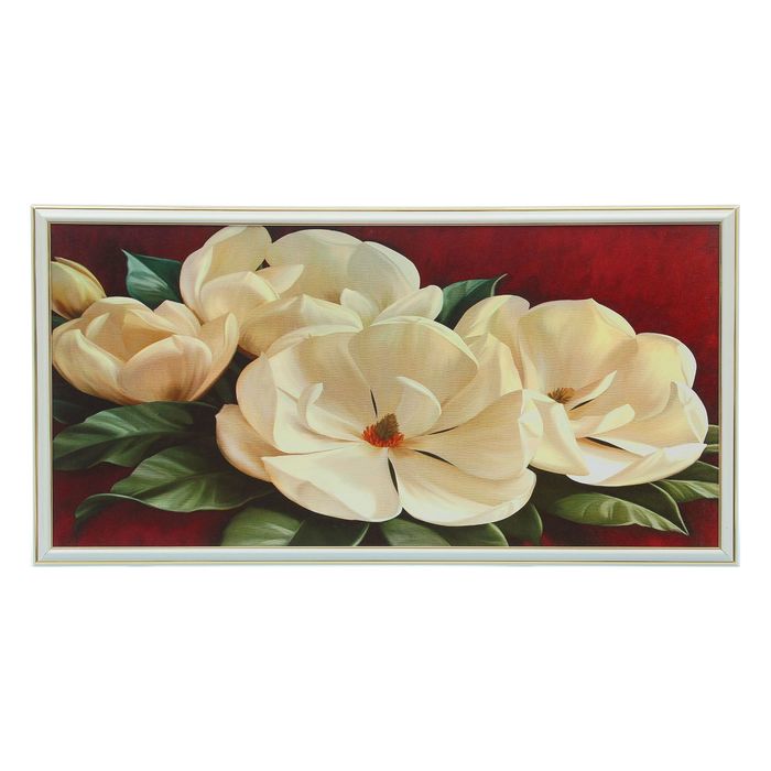 Картина "Белые цветы" 36х73 см