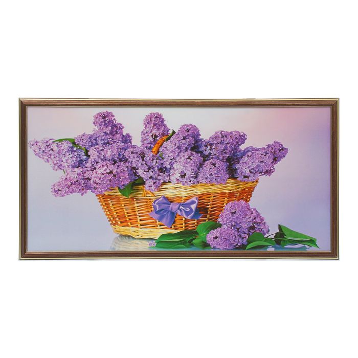 Картина "Сирень в корзине" 36х73 см