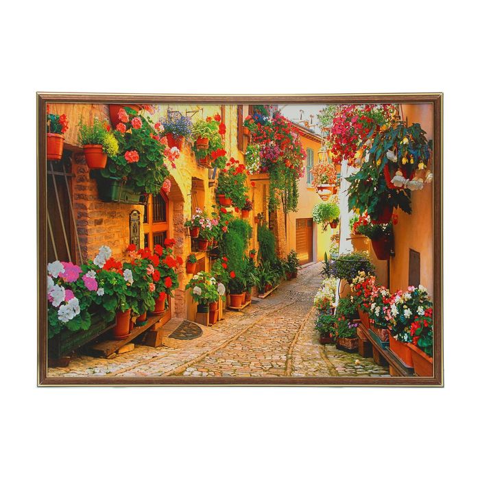 Картина "Улица в цветах" 55х74 см
