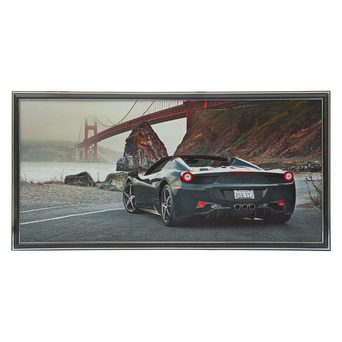 Картина "Чёрная машина" 36х73 см