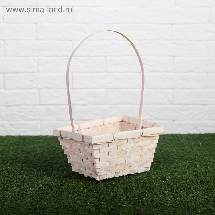 

Корзина плетёная, бамбук, прямоугольная, белая
