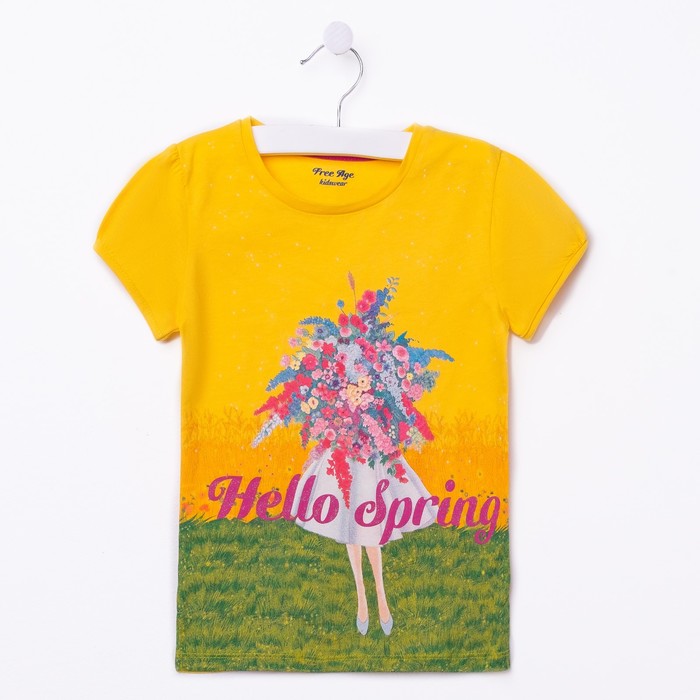 Футболка для девочки, рост 110 (60) см, цвет жёлтый