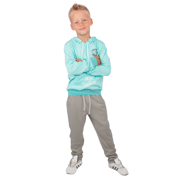 Брюки для мальчика "Майами", рост 110 см (56), цвет бежевый, принт сёрф