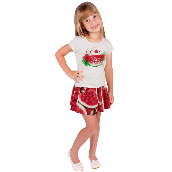 Футболка для девочки "Арбузы", рост 104 см (54), цвет сливки, принт арбуз ДДК164001