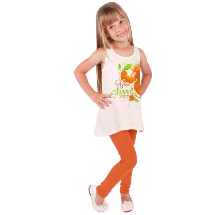 Майка для девочки "Апельсины", рост 98 см (52), цвет сливки, принт апельсин ДДБ325001