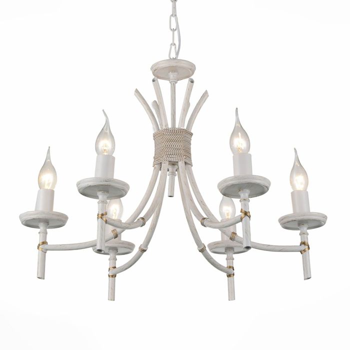 Люстра MELOS 6x40Вт Е14 белый 56x56x90см