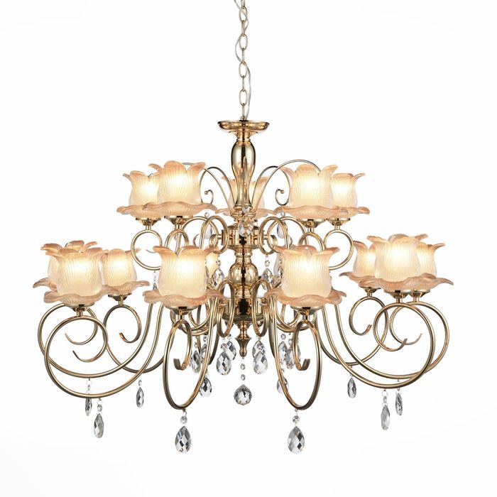 Люстра PIANTA 15x40Вт Е14 золото 96x96x145см