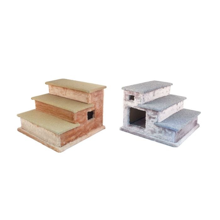 Домик-лестница Дарэлл "Ступени", мех, ковролин 44*44*31, микс