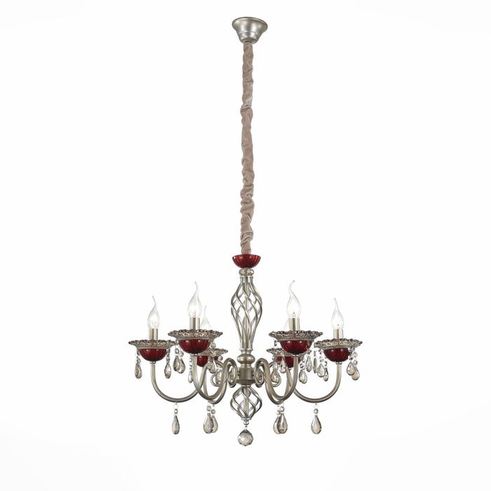 Люстра RUBINO 6x40Вт Е14 серебро 52,9x52,9x120см