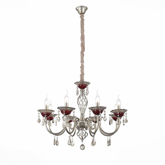 Люстра RUBINO 8x40Вт Е14 серебро 52,9x52,9x120см