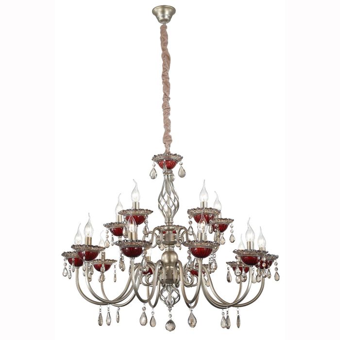 Люстра RUBINO 15x40Вт Е14 серебро 69,5x69,5x150см