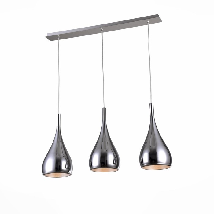 

Люстра подвесная St Luce. SL874.113.03. Gocce. 3х40 Вт, E27, 80х16 см, цвет хром
