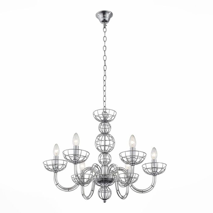 Люстра MANIC 6x40Вт Е14 хром 50,5x50,5x120см