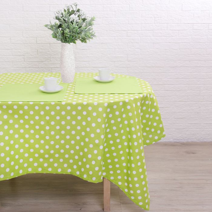 Набор столовый "Этель" Зелёное яблоко (вид2) скатерть 150х250 см, салфетка 40х40 см 10 шт., рогожка