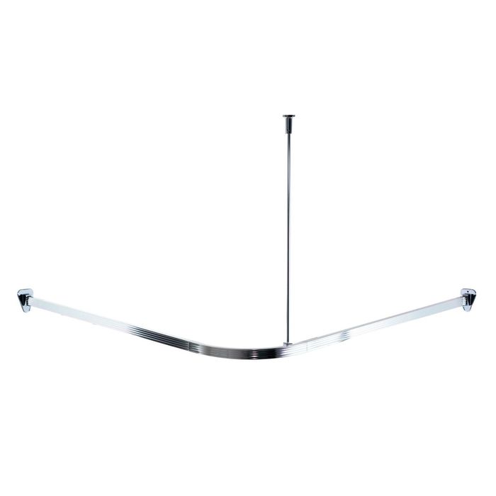 Карниз для ванной (современный дизайн) 90х90 см, цвет хром