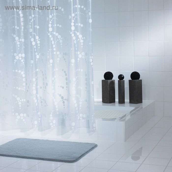 Штора для ванных комнат Dots, цвет белый цена и фото