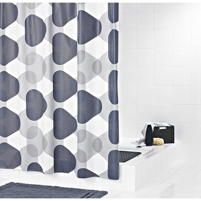 Штора для ванных комнат Triangle, цвет серый/серебряный