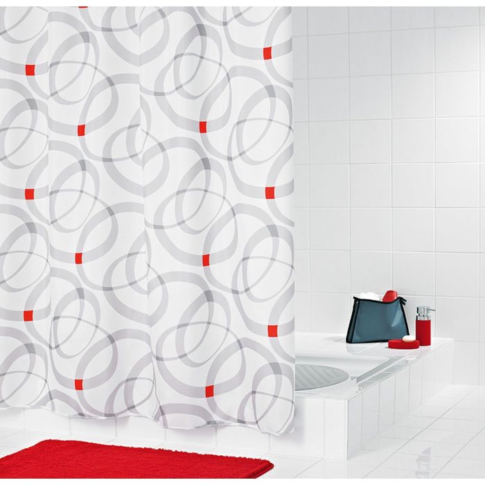 Штора для ванных комнат Chain, цвет серый/серебряный