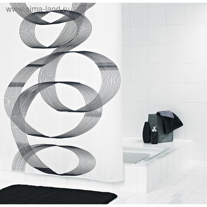 Штора для ванных комнат Loop, цвет черный цена и фото