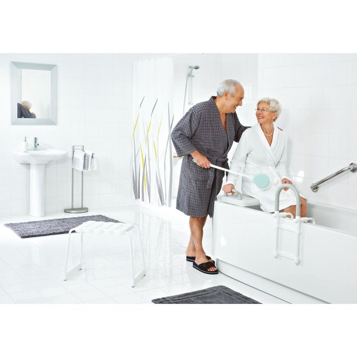 Сидение с ручкой в ванну, цвет белый