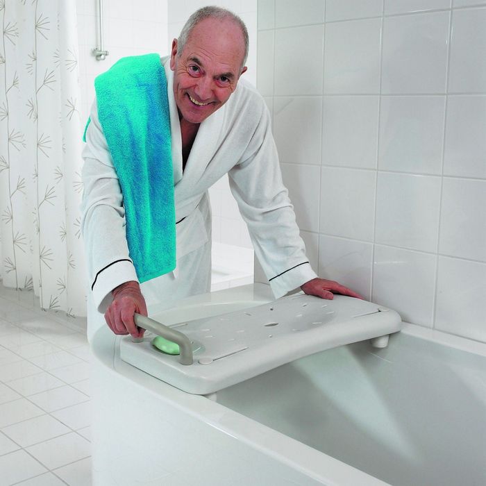 Сидение с ручкой в ванну, цвет белый