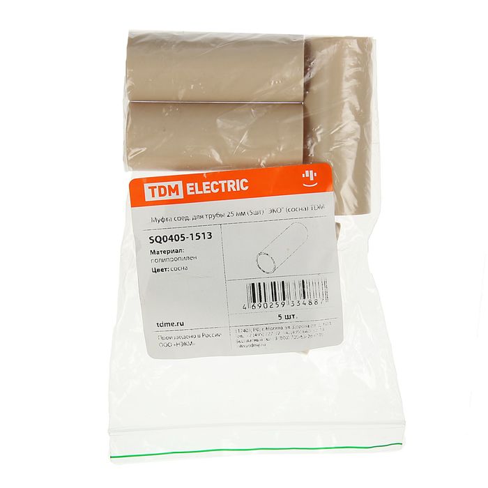 Муфта соединительная для трубы TDM, d=25 мм, цвет сосна, SQ0405-1513