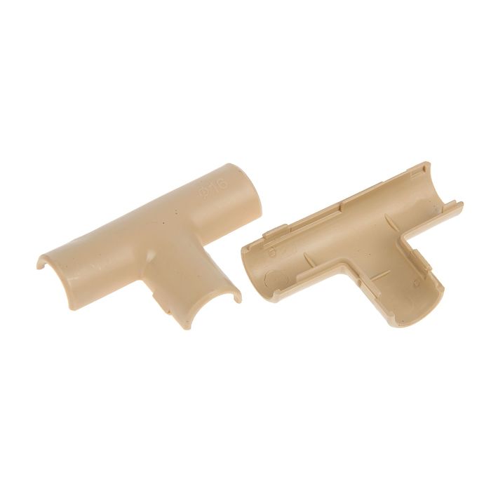 Тройник соединительный для трубы TDM, d=16 мм, цвет сосна, SQ0405-1521